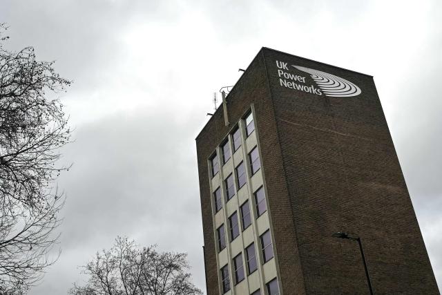 The logo for Britain's leading electricity distributor, UK Power Networks, is pictured at their offices in south London on February 26, 2026. French energy firm Engie said on February 25 it had signed an agreement to buy 100 percent of UK Power Networks electricity distributor for 10.5 billion pounds (14.2 billion USD). (Photo by JUSTIN TALLIS / AFP)
