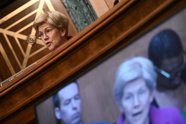 US Senator Elizabeth Warren, Democrat from Massachusetts, speaks during a Senate Committee on Banking, Housing, and Urban Affairs hearing titled "Update from the Prudential Regulators: Rightsizing Regulation to Promote American Opportunity," on Capitol Hill in Washington, DC on February 26, 2026. (Photo by Brendan SMIALOWSKI / AFP)