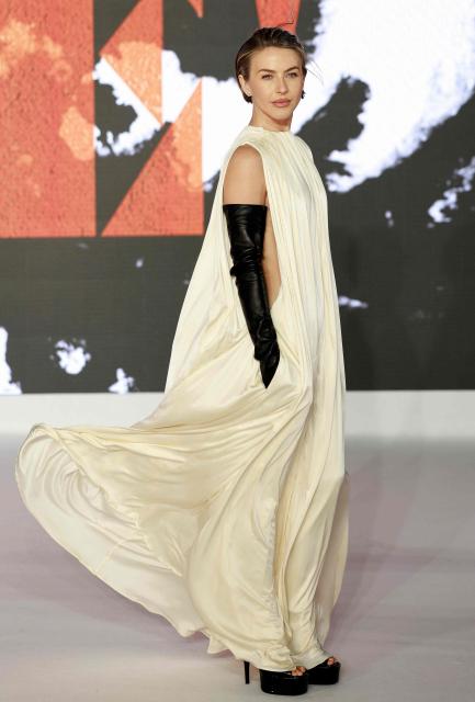 US actor Julianne Hough poses upon arrival for the world premiere for the film 'The Bride' in central London on February 26, 2026. (Photo by Brook Mitchell / AFP)