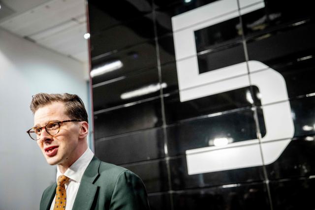 Liberal Alliance's party leader Alex Vanopslagh (LA) arrives at Danmark Radio to participate in the party leader debate in Copenhagen, Denmark, on February 26, 2026. Denmark's Prime Minister Mette Frederiksen said that she had scheduled this year's general election for March 24. (Photo by Mads Claus Rasmussen / Ritzau Scanpix / AFP) / Denmark OUT