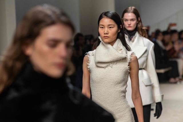 Models walk the runway during the Tod's collection show at Milan's Fashion Week Womenswear Fall / Winter 2026/2027, in Milan on February 27, 2026 . (Photo by MIGUEL MEDINA / AFP)