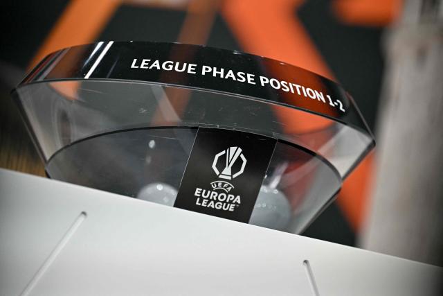 This photograph shows a draw ball ahead of the 2025-2026 UEFA Europa League round of 16, quarter-final and semi-final draw at the House of European Football in Nyon, western Switzerland on February 27, 2026. (Photo by Harold CUNNINGHAM / AFP)