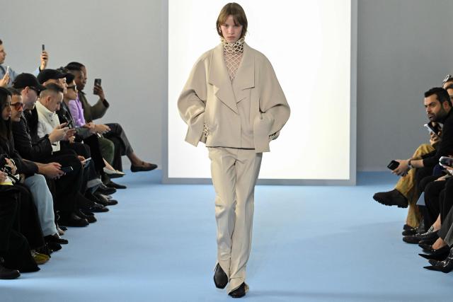 A model presents a creation by Sportmax during the Womens's ready-to-wear Fall/Winter 2026 collection fashion as part of the Milan Fashion Week, in Milan on February 27, 2025. (Photo by Andreas SOLARO / AFP)
