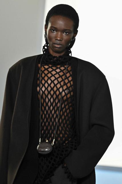 A model presents a creation by Sportmax during the Womens's ready-to-wear Fall/Winter 2026 collection fashion as part of the Milan Fashion Week, in Milan on February 27, 2025. (Photo by Andreas SOLARO / AFP)