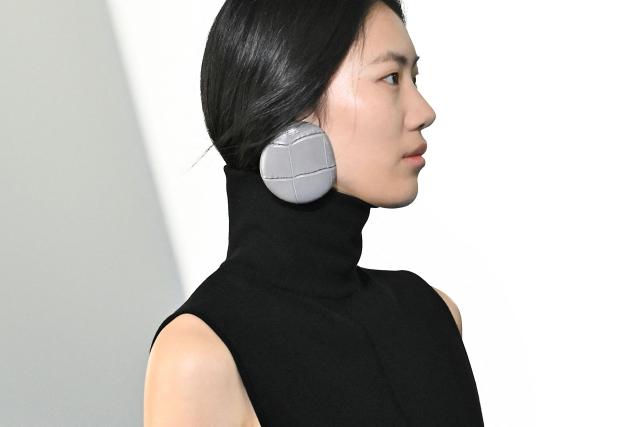 A model presents a creation by Sportmax during the Womens's ready-to-wear Fall/Winter 2026 collection fashion as part of the Milan Fashion Week, in Milan on February 27, 2025. (Photo by Andreas SOLARO / AFP)