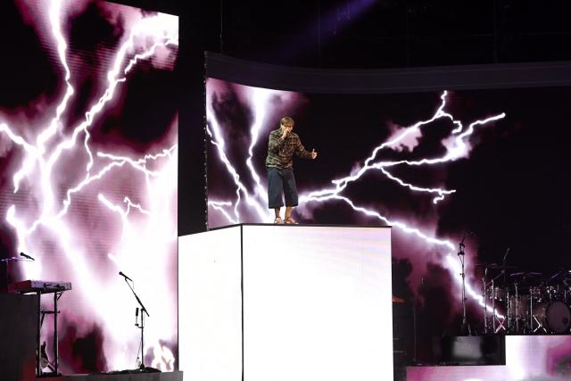Argentine singer Paulo Londra performs on stage during the 65th Vina del Mar International Song Festival in Vina del Mar, Chile on February 27, 2026 (Photo by Javier TORRES / AFP)