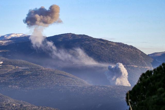 Smoke rises from the site of an Israeli airstrike that targeted the southern Lebanese area of al-Qatrani on February 28, 2026. Lebanon's foreign minister said on February 24 his country fears its infrastructure could be hit by Israeli strikes if the situation with Iran escalates, after Israel intensified its attacks on Tehran-backed Hezbollah (Photo by Rabih DAHER / AFP)