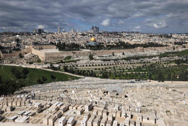 This picture shows a view shows a view of Jerusalem with and empty Al-Aqsa Mosque compound and its Dome of the Rock on February 28, 2026. The Israeli military said it detected missiles launched from Iran on February 28 as sirens sounded across several parts of the country, after Israel earlier launched strikes on its arch-foe. (Photo by AHMAD GHARABLI / AFP)
