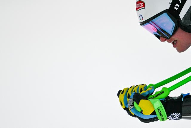 Italy's Sara Thaler competes in the women's super G race, part of the FIS Alpine Ski World Cup 2025-2026 in Soldeu on February 28, 2026. (Photo by Lionel BONAVENTURE / AFP)