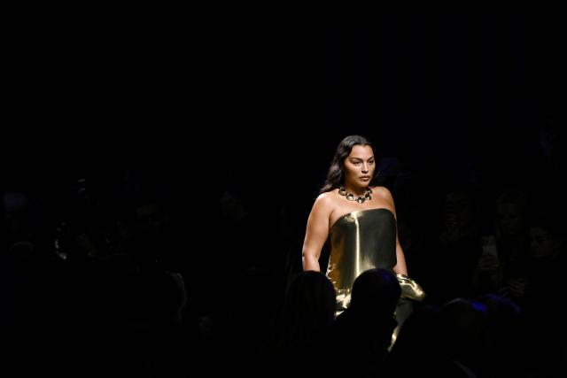 A model presents a creation for Ferragamo for the Women's Ready to Wear Fall/Winter 2026-2027 collection fashion show as part of the Milano Fashion Week, in Milan, northern Italy, on February 28, 2026. (Photo by Andreas SOLARO / AFP)