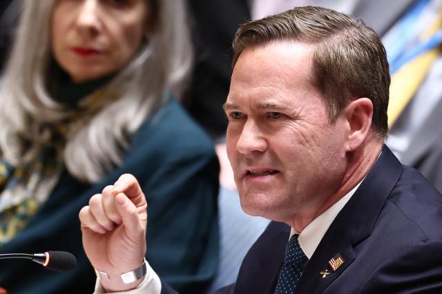 Guest and US National Security Advisor Mike Waltz US National Security Advisor Mike Waltz speaks during a United Nations Security Council meeting on the situation in the Middle East at the UN headquarters in New York on February 28, 2026. United Nations chief Antonio Guterres condemned "escalation" in the Middle East after US and Israeli strikes on Iran, on which the UN Security Council will hold an emergency meeting Saturday. (Photo by CHARLY TRIBALLEAU / AFP)