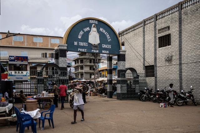 A general view of the entrance of the Saint Augustin d'Amoutieve parish in Lome on February 28, 2026. (Photo by OLYMPIA DE MAISMONT / AFP)