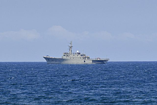 The Mexican Navy ship ARM Huasteco (AMP01) is seen on the shores of Havana on March 1, 2026. On February 24, the Mexican government dispatched two military ships carrying nearly 1,200 tons of supplies to Cuba, the second shipment sent to the island, which is mired in a deep economic crisis and under intense pressure from the United States. (Photo by ADALBERTO ROQUE / AFP)