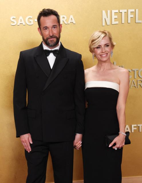 US actor Noah Wyle and his wife Sara Wells attend the 32nd Annual Actor Awards at the Shrine Auditorium in Los Angeles on March 1, 2026. (Photo by Michael Tran / AFP)