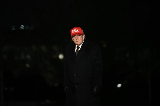US President Donald Trump exits Marine One on the South Lawn upon returning to the White House in Washington, DC, on March 1, 2026. The United States and Israel launched massive bombardments against Iran and killed its supreme leader on February 28, with attacks ongoing Sunday. The US military on Sunday said three service members have been killed and five seriously wounded in the war against Iran -- the first casualties announced on the US side. (Photo by Brendan SMIALOWSKI / AFP)