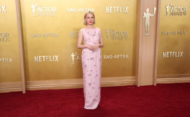 US actress Michelle Williams attends the 32nd Annual Actor Awards at the Shrine Auditorium in Los Angeles on March 1, 2026. (Photo by Michael Tran / AFP)