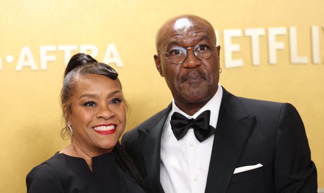 British actor Delroy Lindo and his wife Nashormeh N. R. Lindo attend the 32nd Annual Actor Awards at the Shrine Auditorium in Los Angeles on March 1, 2026. (Photo by Michael Tran / AFP)