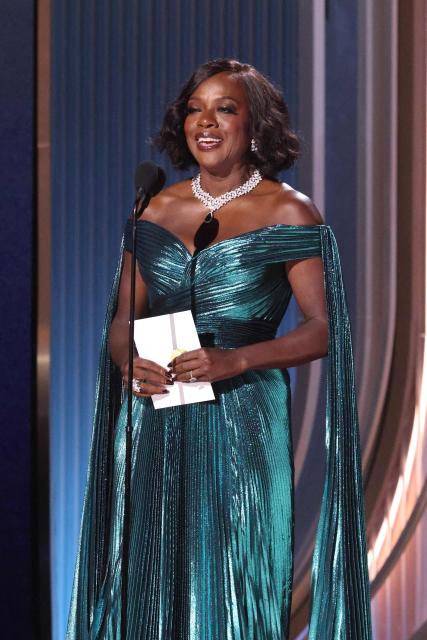 US actress Viola Davis presents the award for Outstanding Performance by a Male Actor in a Leading Role in a Motion Picture during the 32nd Annual Actor Awards at the Shrine Auditorium in Los Angeles on March 1, 2026. (Photo by VALERIE MACON / AFP)