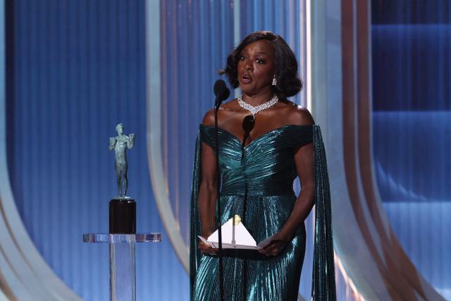 US actress Viola Davis announces the award for Outstanding Performance by a Male Actor in a Leading Role in a Motion Picture to US actor Michael B. Jordan for "Sinners" during the 32nd Annual Actor Awards at the Shrine Auditorium in Los Angeles on March 1, 2026. (Photo by VALERIE MACON / AFP)