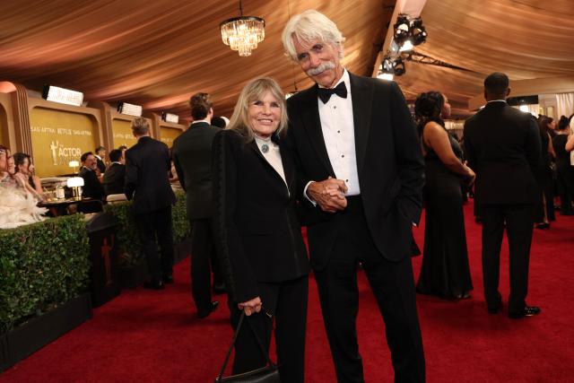 US actress Katharine Ross and US actor Sam Elliott attend the 32nd Annual Actor Awards at the Shrine Auditorium in Los Angeles on March 1, 2026. (Photo by VALERIE MACON / AFP)