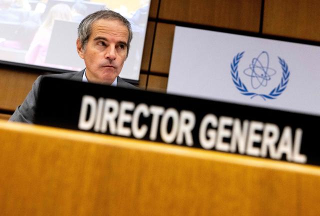 Director General of the International Atomic Energy Agency (IAEA) Rafael Grossi  attends the special meeting on Iran, initiated by Russia, prior to the IAEA’s Board of Governors meeting at the agency's headquarters in Vienna, Austria on March 02, 2026. (Photo by Joe Klamar / AFP)