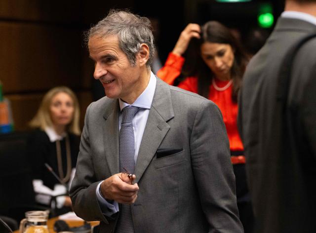 Director General of the International Atomic Energy Agency (IAEA) Rafael Grossi arrives for special meeting on Iran, initiated by Russia, prior to the IAEA’s Board of Governors meeting at the agency's headquarters in Vienna, Austria on March 02, 2026. (Photo by Joe Klamar / AFP)