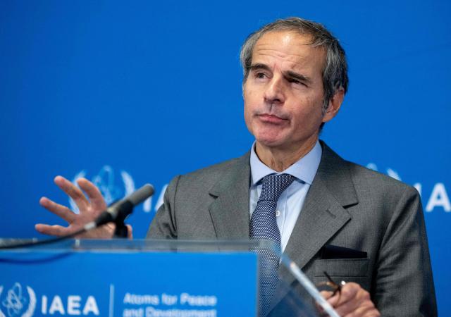 Director General of the International Atomic Energy Agency (IAEA) Rafael Grossi speaks to journalists during his press conference after the special meeting on Iran, initiated by Russia, during the IAEA's Board of Governors meeting at the agency's headquarters in Vienna, Austria on March 2, 2026. The head of the UN's nuclear watchdog said on March 2 his agency has "no indication" that any nuclear installations have been damaged or hit in Iran following US and Israeli strikes on the country. (Photo by Joe Klamar / AFP)