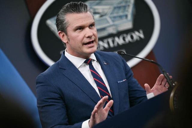 US Defense Secretary Pete Hegseth speaks during a press conference on US military action in Iran, at the Pentagon in Washington, DC, on March 2, 2026. The United States hit hundreds of targets across Iran, and Israel expanded its bombing to Lebanon on Monday as President Donald Trump vowed to avenge the first US deaths in the war he launched to topple Tehran's ruling clerics. Iranian forces fired missiles and drones across the Middle East, killing people in Israel and the United Arab Emirates, in retaliation for the conflict that began February 28 with the death of Iran's supreme leader, Ayatollah Ali Khamenei. (Photo by Brendan SMIALOWSKI / AFP)
