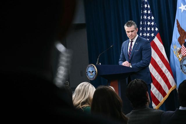 US Defense Secretary Pete Hegseth speaks during a press conference on US military action in Iran, at the Pentagon in Washington, DC, on March 2, 2026. The United States hit hundreds of targets across Iran, and Israel expanded its bombing to Lebanon on Monday as President Donald Trump vowed to avenge the first US deaths in the war he launched to topple Tehran's ruling clerics. Iranian forces fired missiles and drones across the Middle East, killing people in Israel and the United Arab Emirates, in retaliation for the conflict that began February 28 with the death of Iran's supreme leader, Ayatollah Ali Khamenei. (Photo by Brendan SMIALOWSKI / AFP)