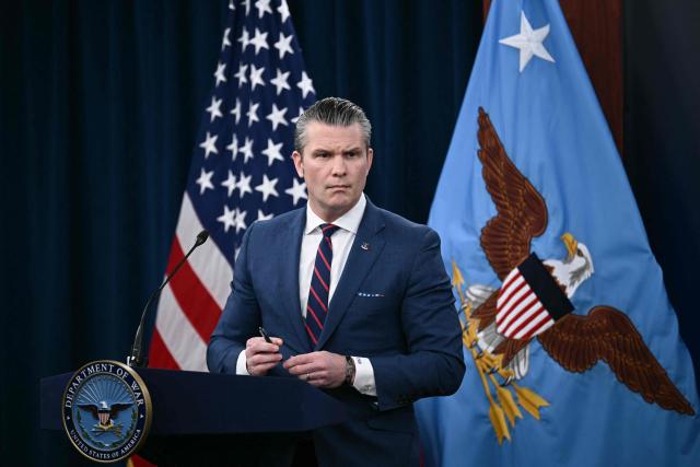 US Defense Secretary Pete Hegseth speaks during a press conference on US military action in Iran, at the Pentagon in Washington, DC, on March 2, 2026. The United States hit hundreds of targets across Iran, and Israel expanded its bombing to Lebanon on Monday as President Donald Trump vowed to avenge the first US deaths in the war he launched to topple Tehran's ruling clerics. Iranian forces fired missiles and drones across the Middle East, killing people in Israel and the United Arab Emirates, in retaliation for the conflict that began February 28 with the death of Iran's supreme leader, Ayatollah Ali Khamenei. (Photo by Brendan SMIALOWSKI / AFP)