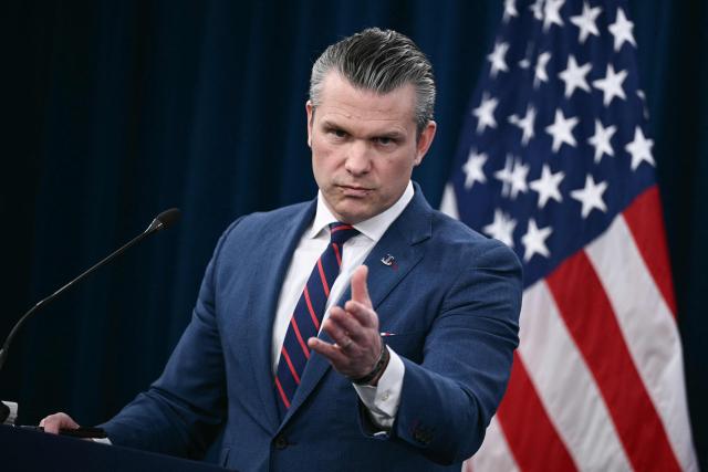 US Defense Secretary Pete Hegseth speaks during a press conference on US military action in Iran, at the Pentagon in Washington, DC, on March 2, 2026. The United States hit hundreds of targets across Iran, and Israel expanded its bombing to Lebanon on Monday as President Donald Trump vowed to avenge the first US deaths in the war he launched to topple Tehran's ruling clerics. Iranian forces fired missiles and drones across the Middle East, killing people in Israel and the United Arab Emirates, in retaliation for the conflict that began February 28 with the death of Iran's supreme leader, Ayatollah Ali Khamenei. (Photo by Brendan SMIALOWSKI / AFP)