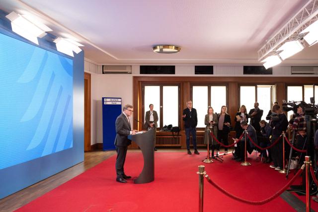 German Foreign Minister Johann Wadephul addresses the press after a crisis team meeting at the Foreign Ministry in Berlin on March 2, 2026. (Photo by Axel Schmidt / POOL / AFP)