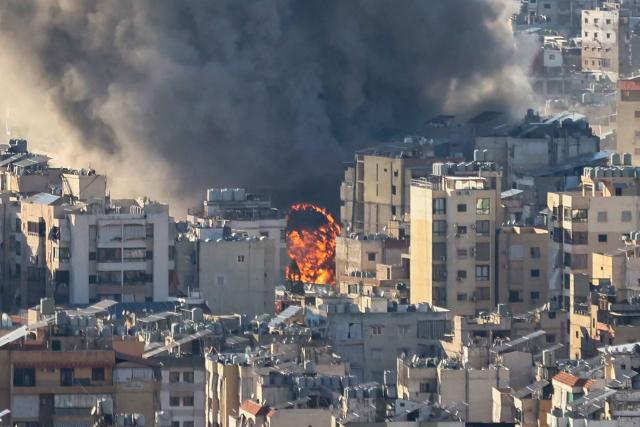 Smoke plumes billow following Israeli bombardment on Beirut's southern suburbs on March 2, 2026. The war launched by the United States and Israel against Iran spread across the Middle East on March 2 with Lebanon's Hezbollah entering the fray and a British air base in Cyprus targeted. (Photo by IBRAHIM AMRO / AFP)