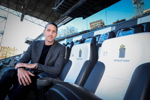 Sporting Charleroi's new sports director Nicolas Frutos poses after a press conference for his presentation to the club in Charleroi, on March 2, 2026. (Photo by VIRGINIE LEFOUR / Belga / AFP) / Belgium OUT