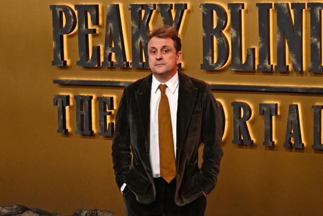 British film producer Guy Heeley poses upon arrival on the red carpet for the global premiere of the film 'Peaky Blinders: The Immortal Man' in Birmingham, central England on March 2, 2026. (Photo by Paul ELLIS / AFP)