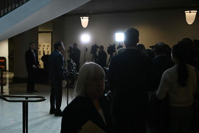US Secretary of State Marco Rubio arrives to brief House and Senate leaders on US military action in Iran, at the US Capitol in Washington, DC, on March 2, 2026. The United States hit hundreds of targets across Iran, and Israel expanded its bombing to Lebanon on Monday as President Donald Trump vowed to avenge the first US deaths in the war he launched to topple Tehran's ruling clerics. Iranian forces fired missiles and drones across the Middle East, killing people in Israel and the United Arab Emirates, in retaliation for the conflict that began February 28 with the death of Iran's supreme leader, Ayatollah Ali Khamenei. (Photo by Brendan SMIALOWSKI / AFP)