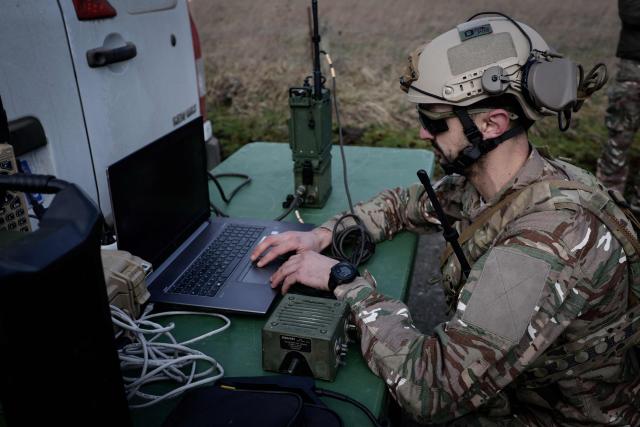A French soldier takes part in the drill named Orion in Crucey military base, next to Dreux, on February 26, 2026. (Photo by STEPHANE DE SAKUTIN / AFP)