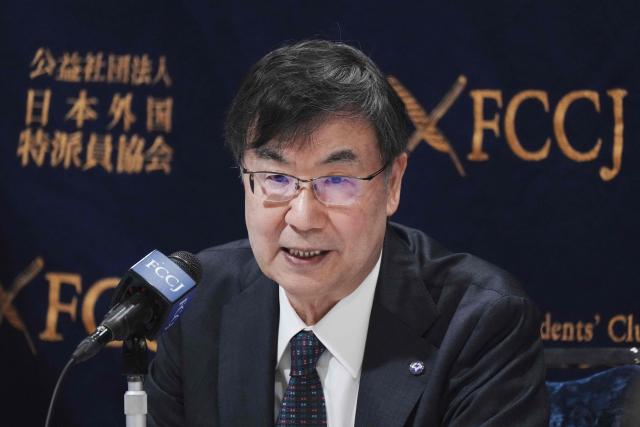 Japanese 2025 Nobel Prize winner in Physiology or Medicine  Shimon Sakaguchi, a distinguished honorary professor at the Immunology Frontier Research Center at the University of Osaka, speaks during a press conference at the Foreign Correspondents Club of Japan in Tokyo on March 3, 2026. (Photo by Kazuhiro NOGI / AFP)