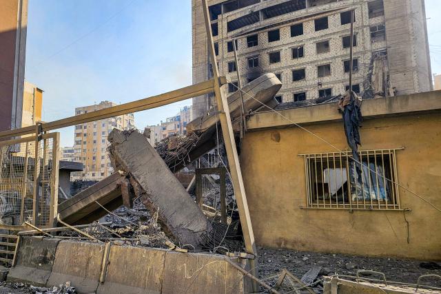 The heavily-damaged building of the Lebanese Shiite movement Hezbollah's television station al-Manar, which was hit by overnight Israeli strikes, is pictured in Beirut's southern suburbs on March 3, 2026. Israel bombarded Lebanon on March 2, expanding the conflict across the region after the massive Israel-US attack on Iran that the US president launched to topple Tehran's ruling clerics, and killing their supreme leader o February 28. (Photo by AFP)
