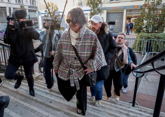 Elisa Pilarski's mother arrives at the courthouse for the opening of Christophe Ellul's trial on charges of the murder of his wife Elisa Pilarski who was bitten to death by his dog in 2019, in Soissons, northern France, on March 3, 2026. Christophe Ellul is accused of having, on November 16, 2019, allowed his 29-year-old partner to walk his dog mamed Curtis alone in the forest, even though the animal posed a danger that Ellul "could not have been unaware of", according to evidence from the investigation. (Photo by Francois LO PRESTI / AFP)
