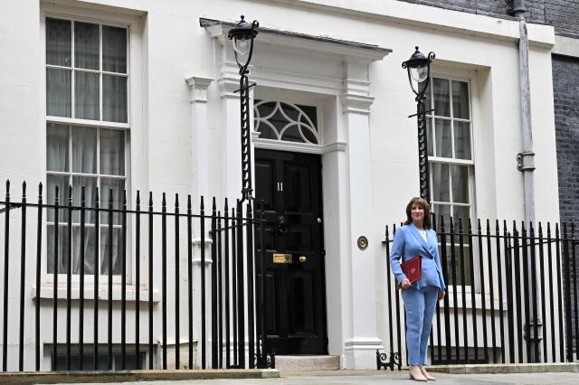 Britain's Chancellor of the Exchequer Rachel Reeves poses as she leaves 11 Downing Street in central London on March 3, 2026, to present her 'Spring Budget Statement' at the House of Commons. (Photo by JUSTIN TALLIS / AFP)