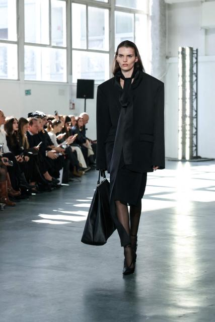 A model presents a creation by Marie Adam-Leenaerdt for the Women's Ready to Wear Fall/Winter 2026-2027 collection fashion show as part of the Paris Women Fashion Week, in Paris, on March 3, 2026. (Photo by Alain JOCARD / AFP)