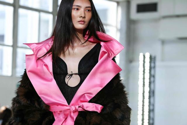 A model presents a creation by Marie Adam-Leenaerdt for the Women's Ready to Wear Fall/Winter 2026-2027 collection fashion show as part of the Paris Women Fashion Week, in Paris, on March 3, 2026. (Photo by Alain JOCARD / AFP)
