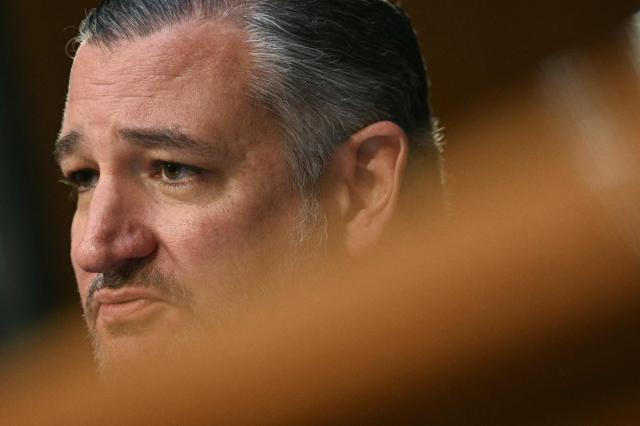 US Senator Ted Cruz, Republican from Texas, lookson as Homeland Security Secretary Kristi Noem testifies during a Senate Judiciary Committee hearing on oversight of the Department of Homeland Security, on Capitol Hill in Washington, DC on March 3, 2026. (Photo by Jim WATSON / AFP)