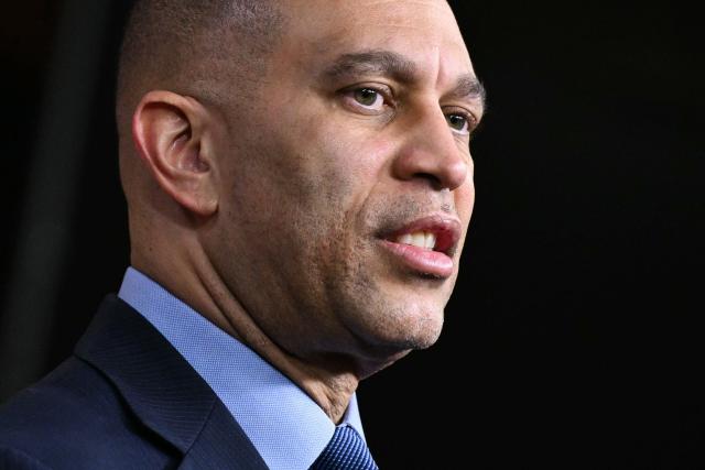 US House Minority Leader Hakeem Jeffries, Democrat from New York, speaks during a news conference on Capitol Hill in Washington, DC, on March 3, 2026. US Secretary of State Marco Rubio and Defense Secretary Pete Hegseth are scheduled to brief House and Senate members on US military action in Iran later in the day on Tuesday. (Photo by Mandel NGAN / AFP)