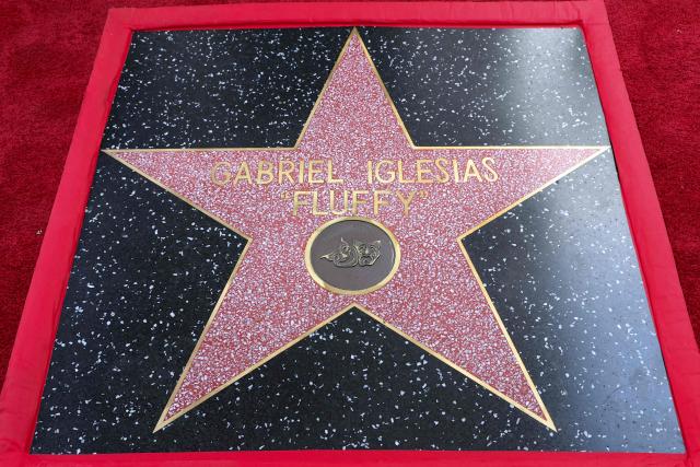 View of US comedian and actor Gabriel "Fluffy" Iglesias' star on the Walk of Fame Star in the Hollywood neighborhood of Los Angeles, California on March 3, 2026. (Photo by VALERIE MACON / AFP)