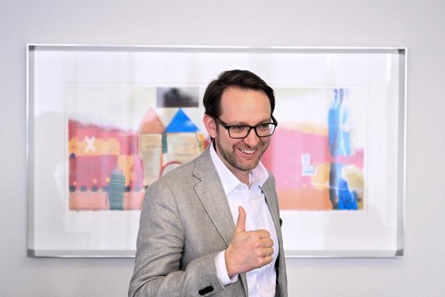 Thomas Saueressig, Chief Customer Officer at German software giant SAP, gestures during an interview with AFP in Walldorf, southwestern Germany, on February 25, 2026. Europe should focus on competing in industrial AI, the top executive at German software giant SAP said, as the continent plays catch-up in the race for the cutting-edge technology against the United States and China. (Photo by Kirill KUDRYAVTSEV / AFP)