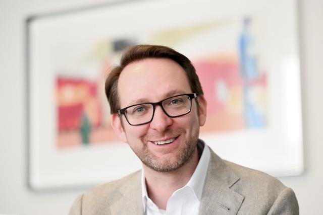 Thomas Saueressig, Chief Customer Officer at German software giant SAP, speaks during an interview with AFP in Walldorf, southwestern Germany, on February 25, 2026. Europe should focus on competing in industrial AI, the top executive at German software giant SAP said, as the continent plays catch-up in the race for the cutting-edge technology against the United States and China. (Photo by Kirill KUDRYAVTSEV / AFP)