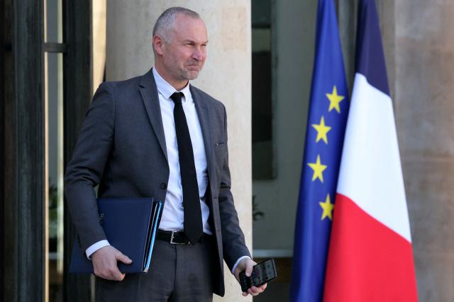 France's junior Minister in charge of parliament relations Laurent Panifous leaves after the weekly cabinet meeting at The Elysee Presidential Palace in Paris on March 4, 2026. (Photo by Thomas SAMSON / AFP)