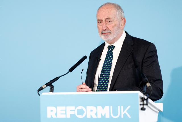 Former Labour local councillor Clive Furness speaks at party press conference in central London on March 4, 2026, where he announced his defection to Reform. (Photo by Brook Mitchell / AFP)